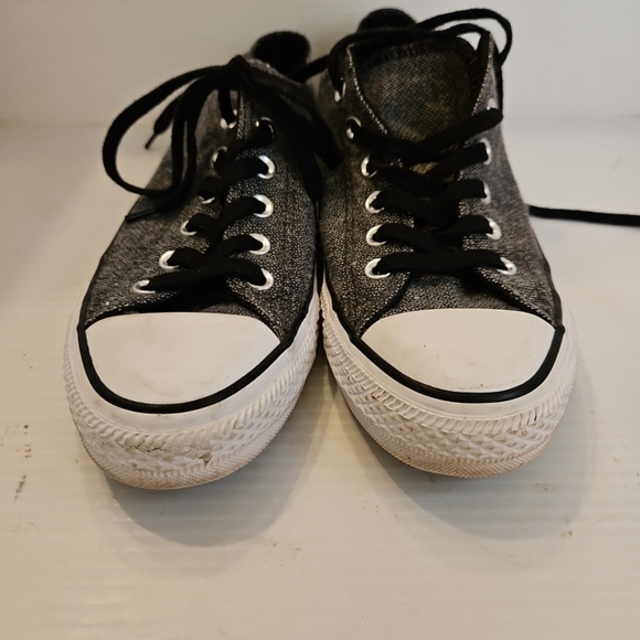 Converse Women's Size 9 Shoes Double Tongue 562457F Low Top Sneaker Black/White - Picture 2 of 7